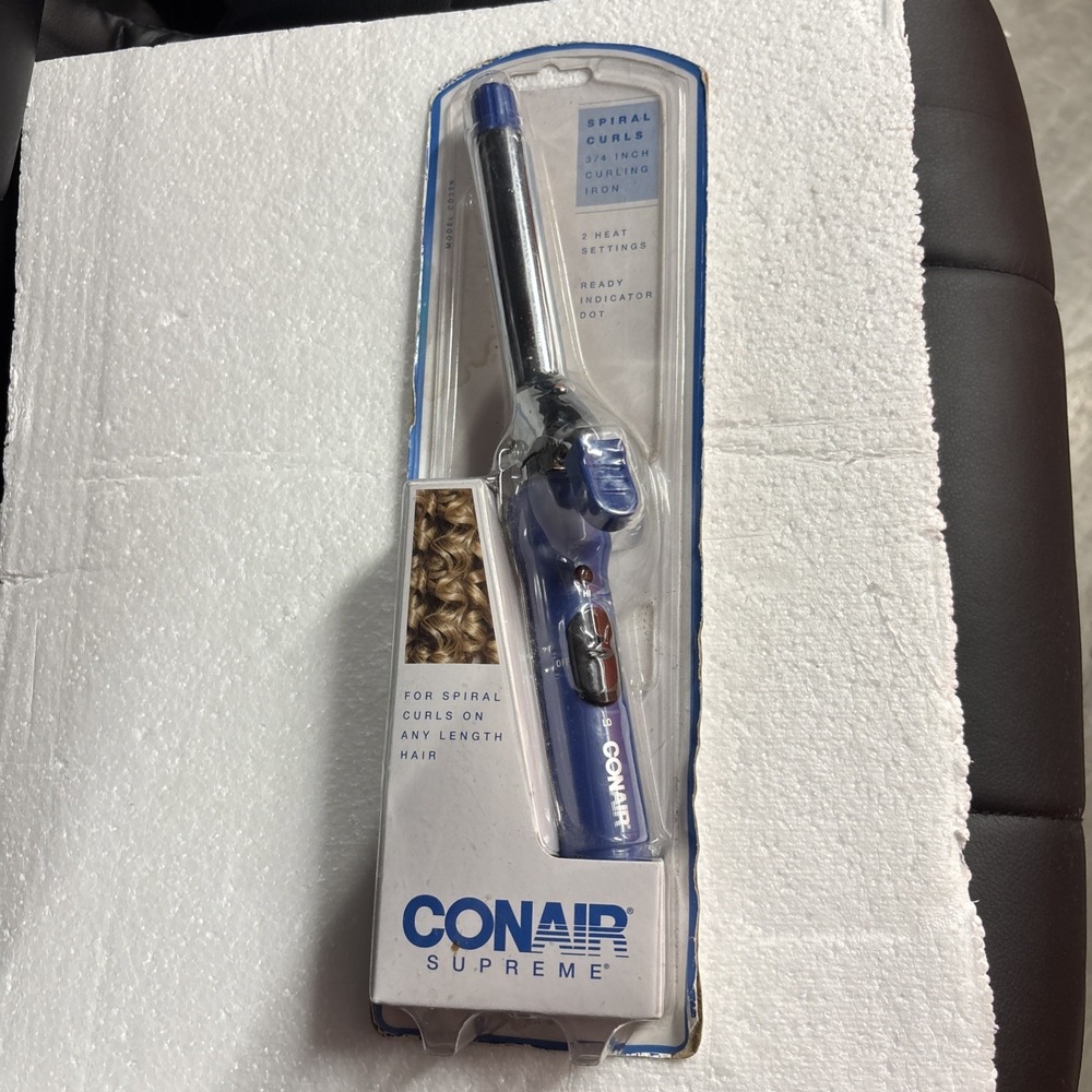 Conair Supreme Spiral Curls 3/4 Inch Curling Iron 2 Heat Settings Model CD35N 20